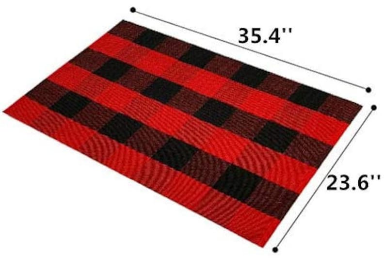 Buffalo Plaid Rug Black and White Check Rug Buffalo Plaid Etsy