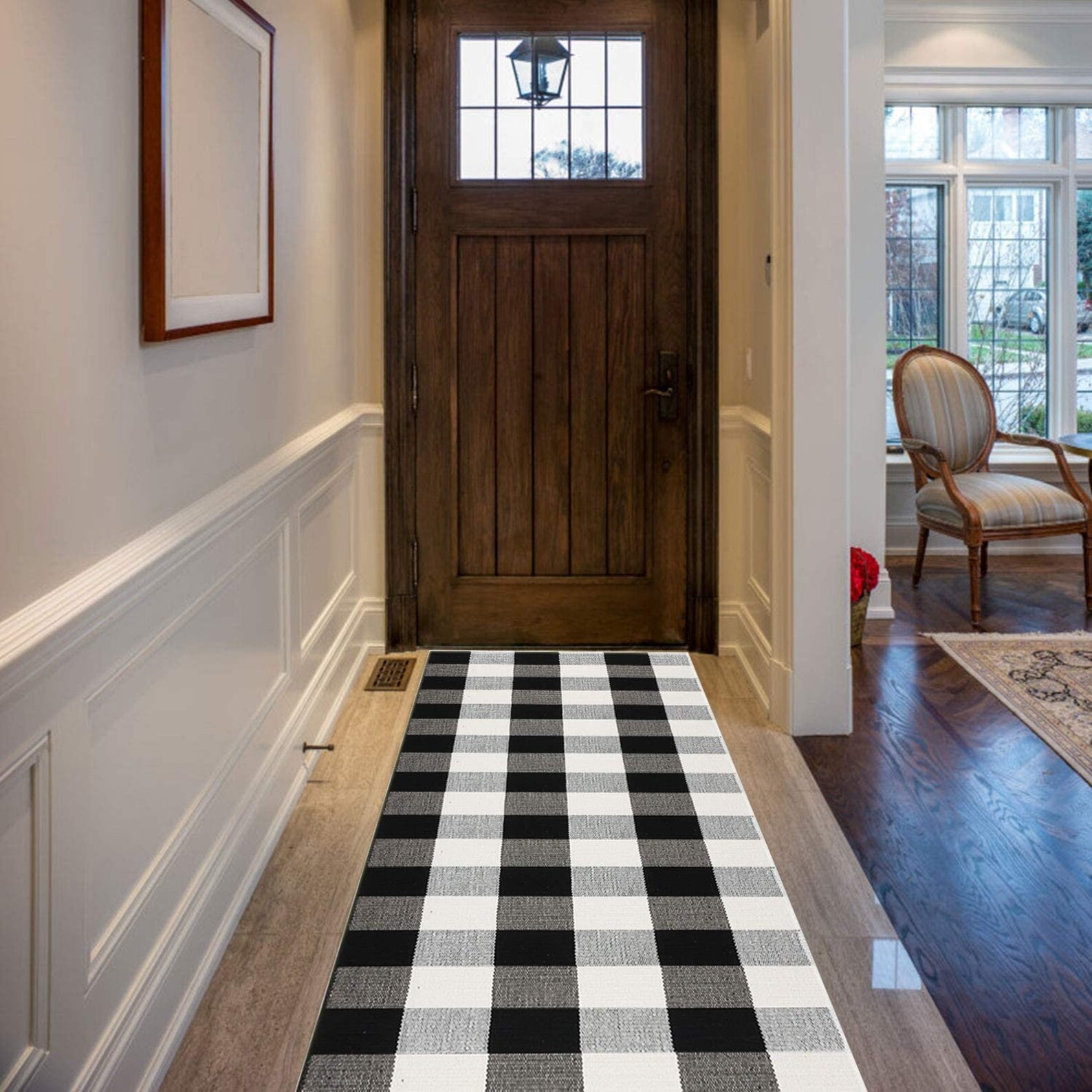 Buffalo Plaid Rug Black and White Check Rug Buffalo Plaid Etsy