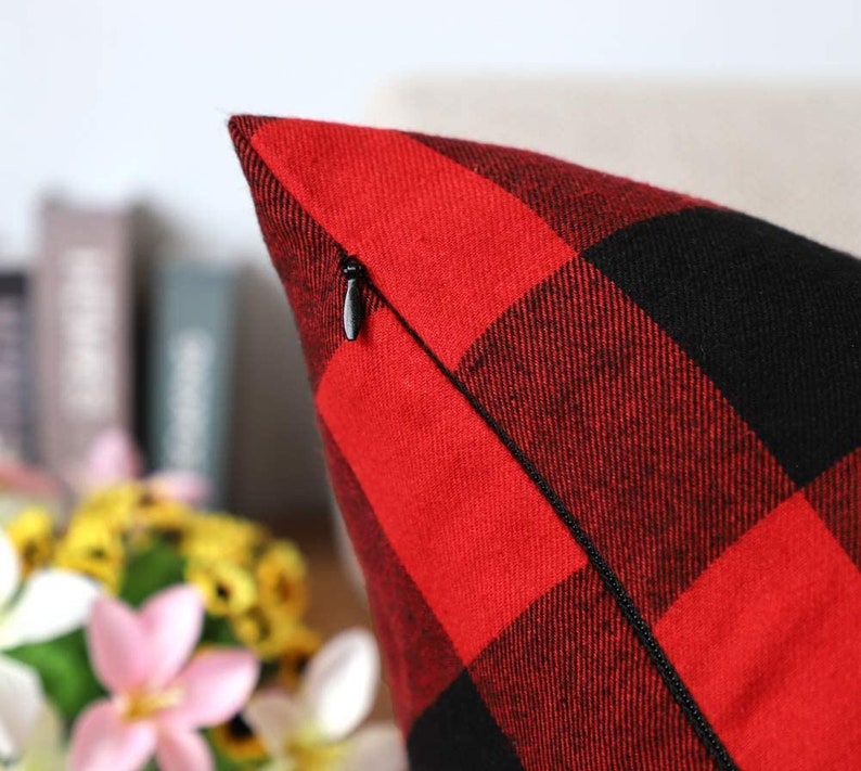 Buffalo Check Plaid Throw Pillow Cover Outdoor Pillow Cover Etsy