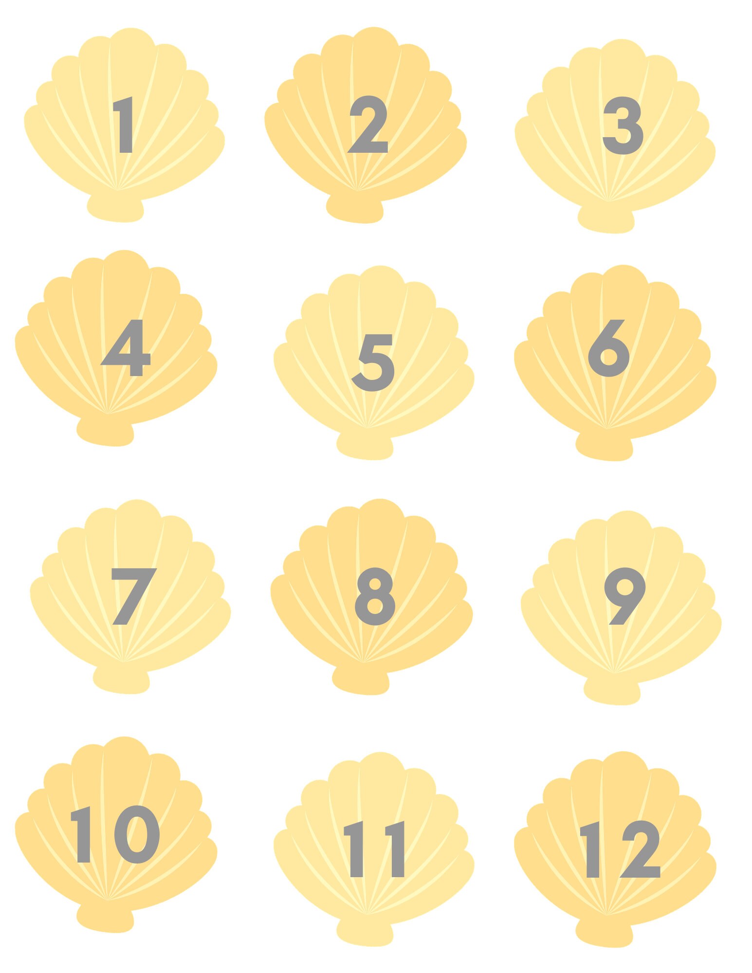 Sea Shell Counting Printable/homeschool/preschool Learning Etsy