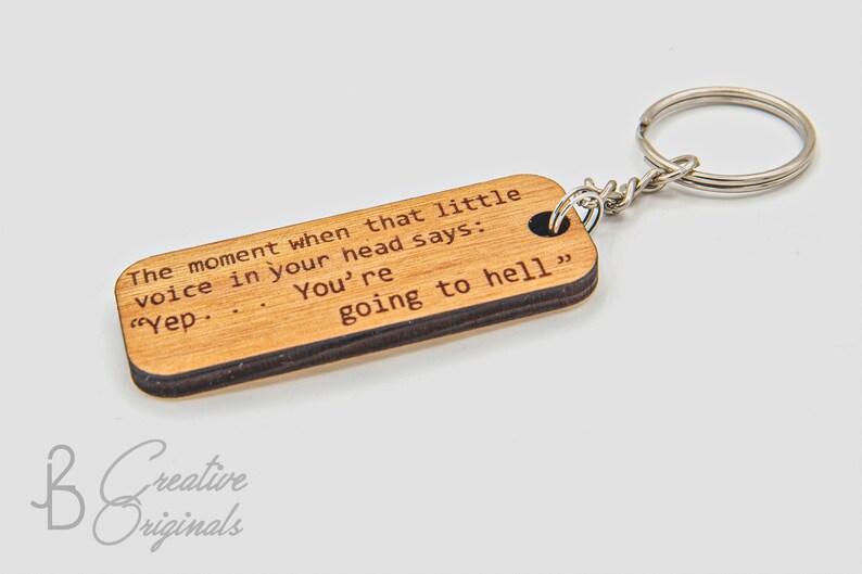 Wood Keychains Quote Keychains Funny Sayings Engraved Etsy