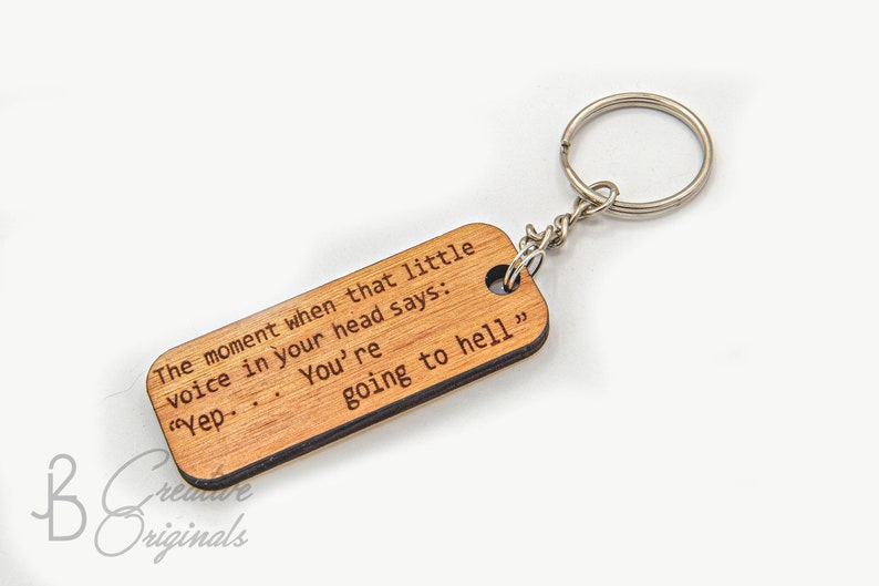 Wood Keychains Quote Keychains Funny Sayings Engraved Etsy