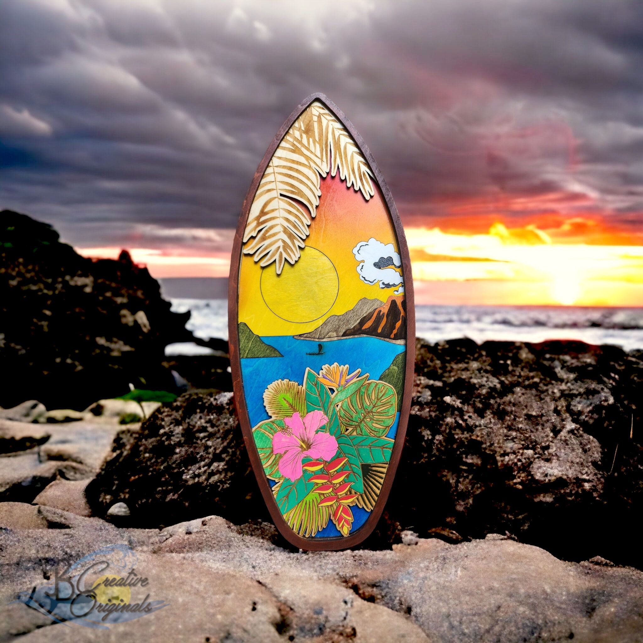 Handmade Hawaii Surfboard Art: Big Island Home Decor - Etsy