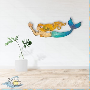 Mermaid Art, Mermaid Decor, Wall Art, Mermaid Gifts, Tropical Decor, Mermaid Wall Decor, Mermaid Home Décor, Nautical Decor, Beach Décor