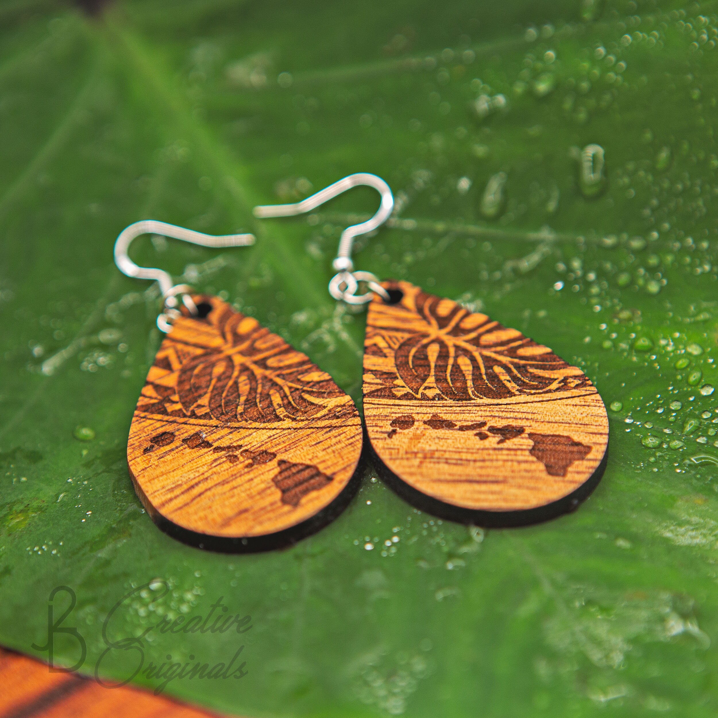 Koa Wood Earrings Hawaiian Islands Hawaii Earrings Tribal Etsy