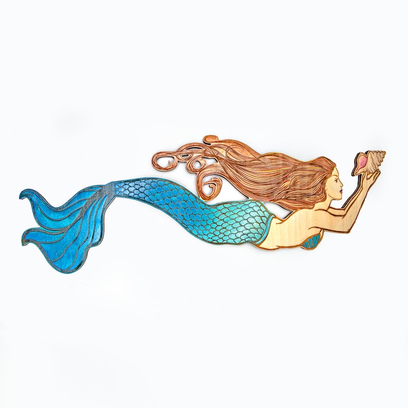 Mermaid Decor Wall Art Mermaid Art Mermaid Gifts Patio Etsy