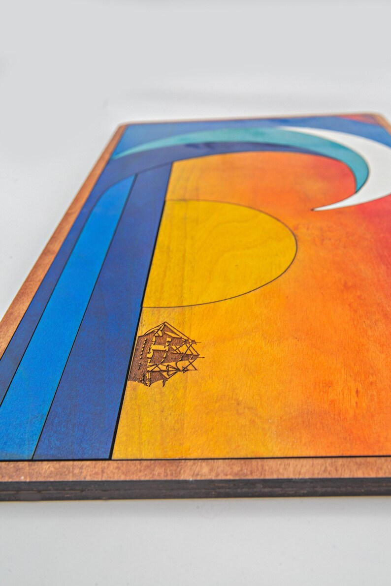 Handmade Beach Decor Ocean Sunset Wave. Ocean Wall Art Ocean Etsy