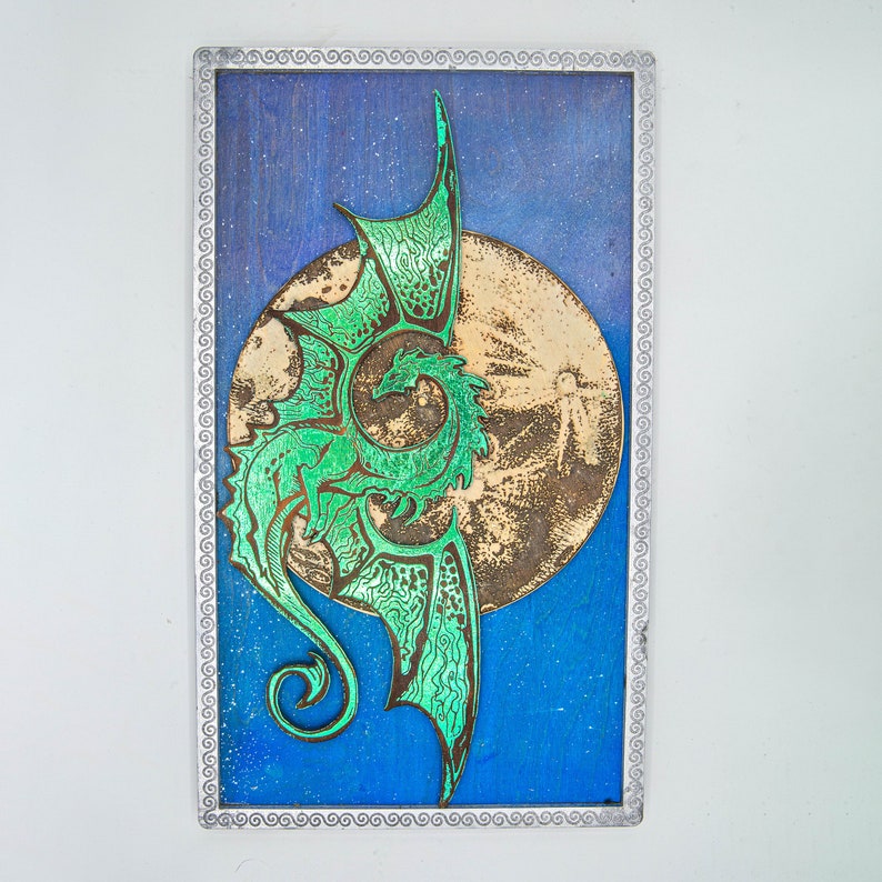 Download Wall Art Dragon Dragon Decor Moon Art Foiled Art Engraved Wood Sign Layered Art Dragon Wall Art Dragon Art Wall Hangings Home Living Kromasol Com
