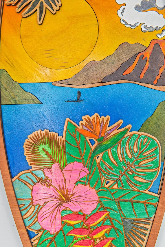 Handmade Hawaii Surfboard Art: Hawaii Home Decor - Etsy