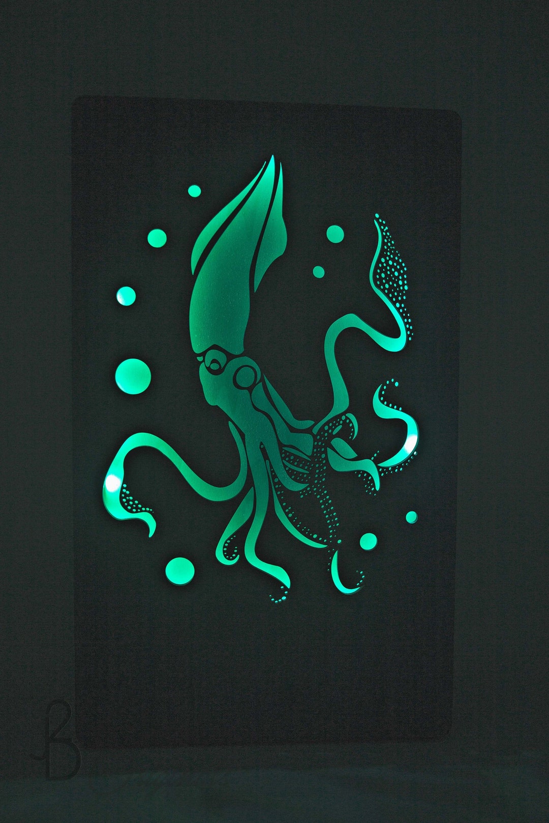Illuminated Art, Lighted Wall Decor, LED Art, Unique Wall Art, Sea Life