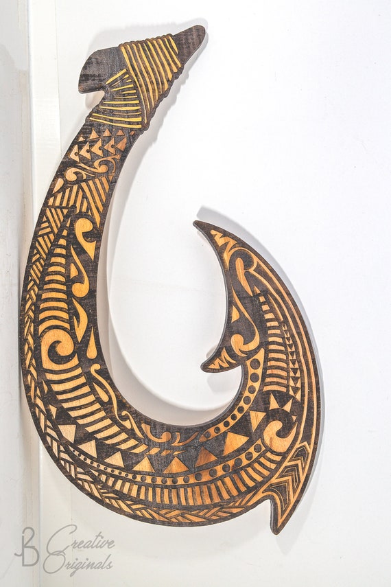 Handmade Hawaii Decor, Maui Hook, Polynesian Art, Polynesian Decor