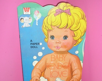 Vintage 1974 BABY TENDER LOVE Paper Doll Book / A 12.5 Inch Baby