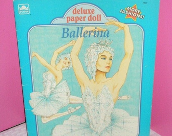 Vintage 1991 DELUXE BALLERINA Paper Doll Book / 8 Pages of Fashion Dance Costumes
