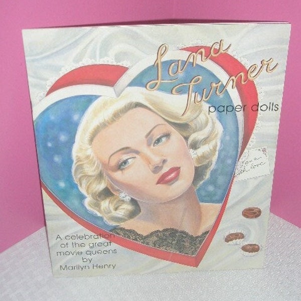 Vintage 2000 LANA TURNER Paper Doll Book, A Celebration of the Great Movie Queens by famous Paper Doll Artist Marilyn Henry