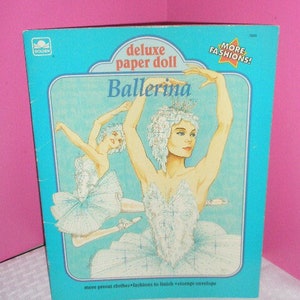Vintage 1991 DELUXE BALLERINA Paper Doll Book / 8 Pages of Fashion Dance Costumes