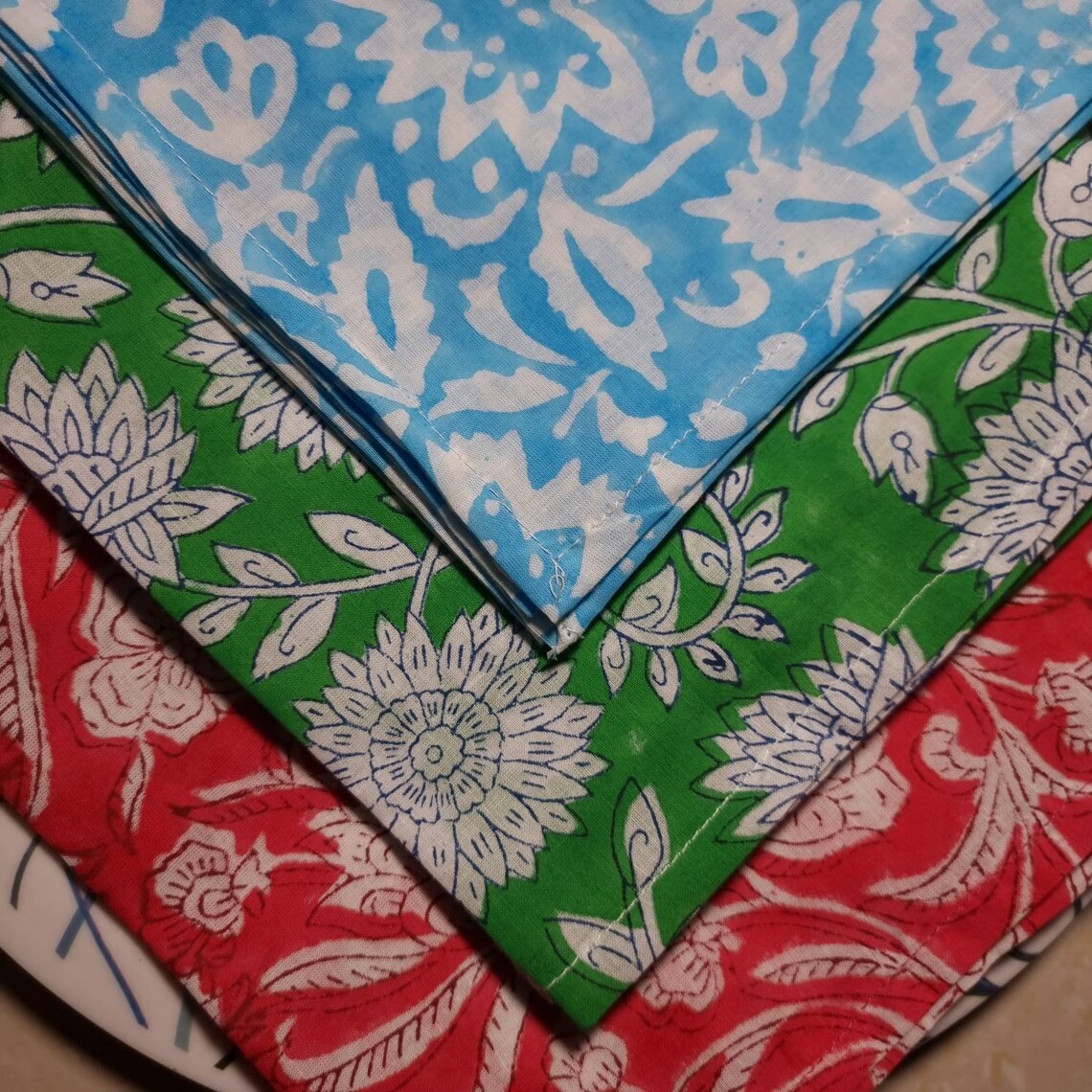 Assorted Pack of Beautiful Napkins Set,hand Block Printed Napkins for