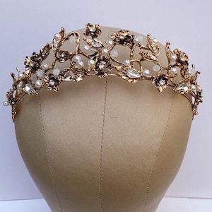 Viktorianische Krone, antik goldene Tiara, Vintage inspirierte Krone, Bridgeton Krone