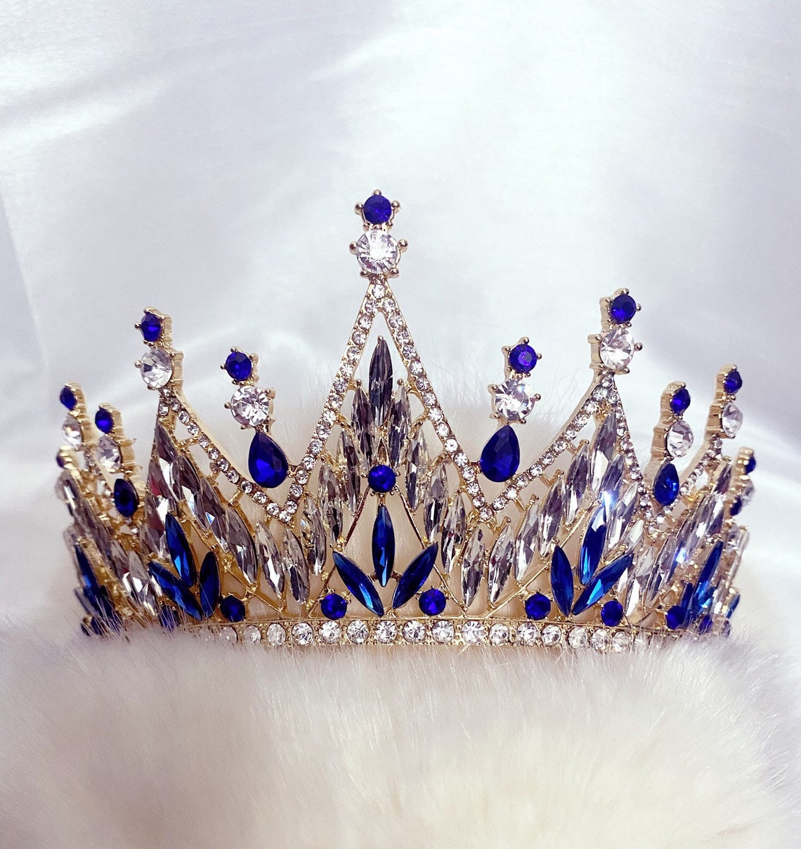 Couronne de cristal bleu et or couronne de saphir victorien Etsy