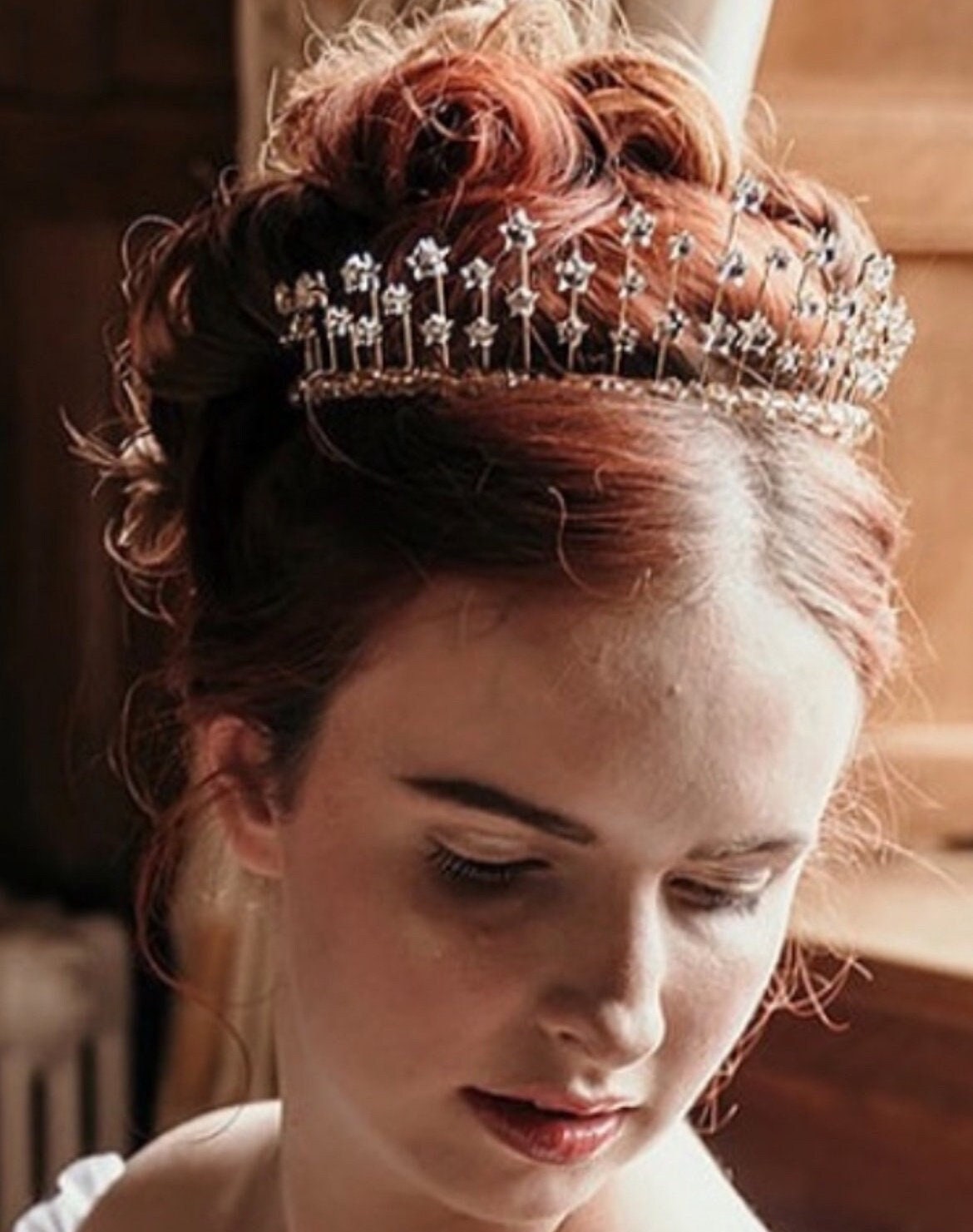 Star Tiara,celestial Crystal Crown,star Crystal Gold Tiara
