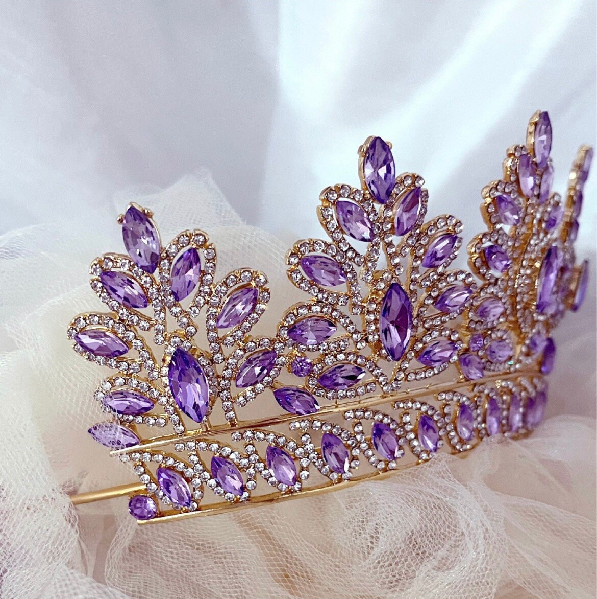 HANDCRAFTED Elegant Purple and brass Tiara made by a creator on Etsy NWOT Baroque Purple Tiara, Victorian Purple Silver Tiara  main image 2