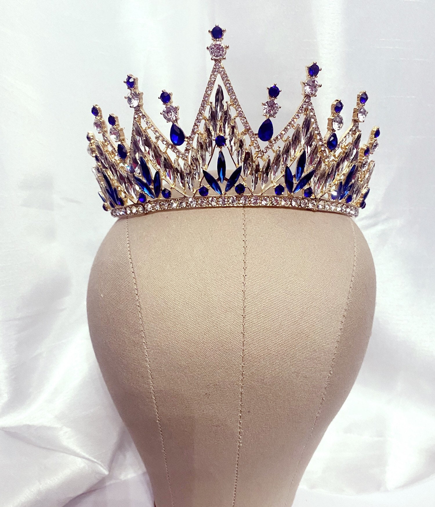 Couronne de cristal bleu et or couronne de saphir victorien Etsy