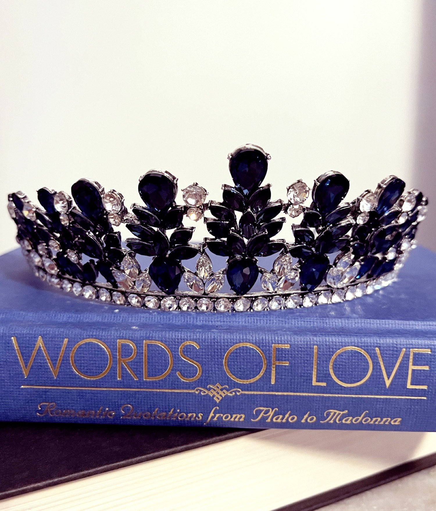 ♥のんたん(青eighter黒Tiara)様ご注文専用ページ♥ Baroque Navy Blue Victorian Crown, Navy Blue Tiara, Royalty Crown