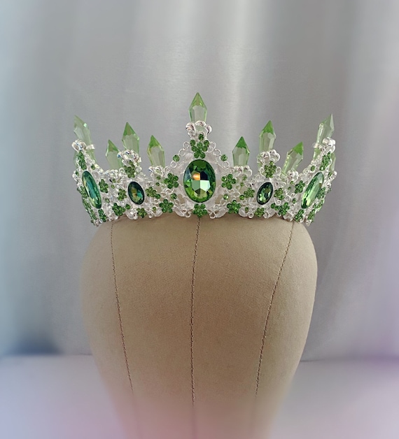 Light Green Crystal Crown, Light Lime Green Crystal Tiara  display picture 1