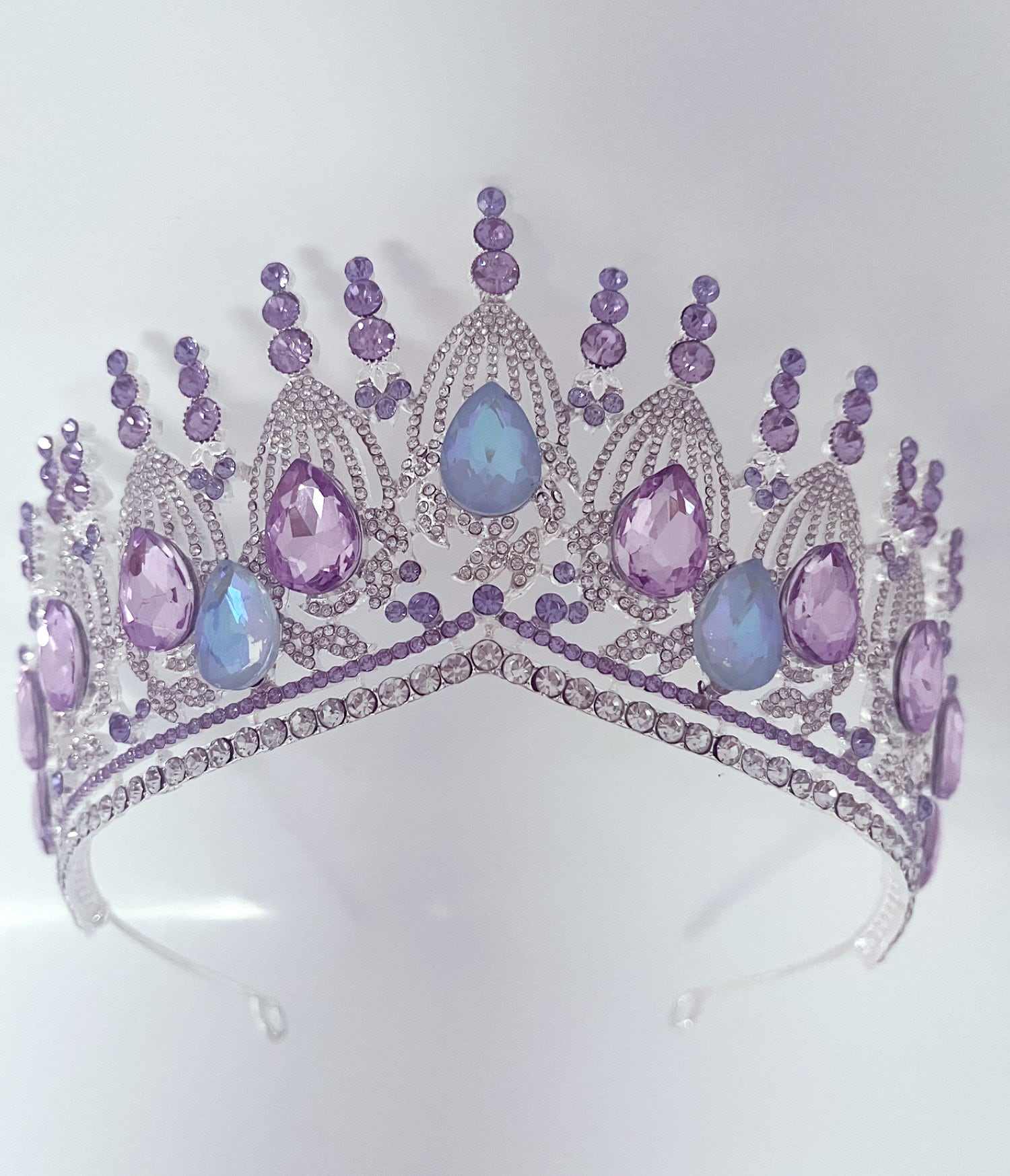 Purple Princess Crystal Tiara Purple Crystal Tiaras & Crowns Royal Queen Crown Princess  main image 3