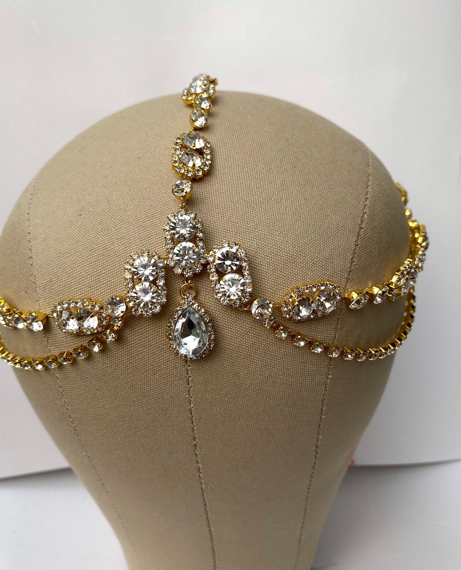 Gold Head chain forehead chain bohemian hair chain Bridal Etsy