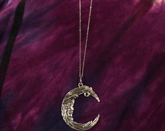 Silver moon necklace