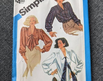 Simplicity 6599 chelsea-collared blouse Vintage Sewing Pattern - size 12/14/16 (bust 34"-38") 1984