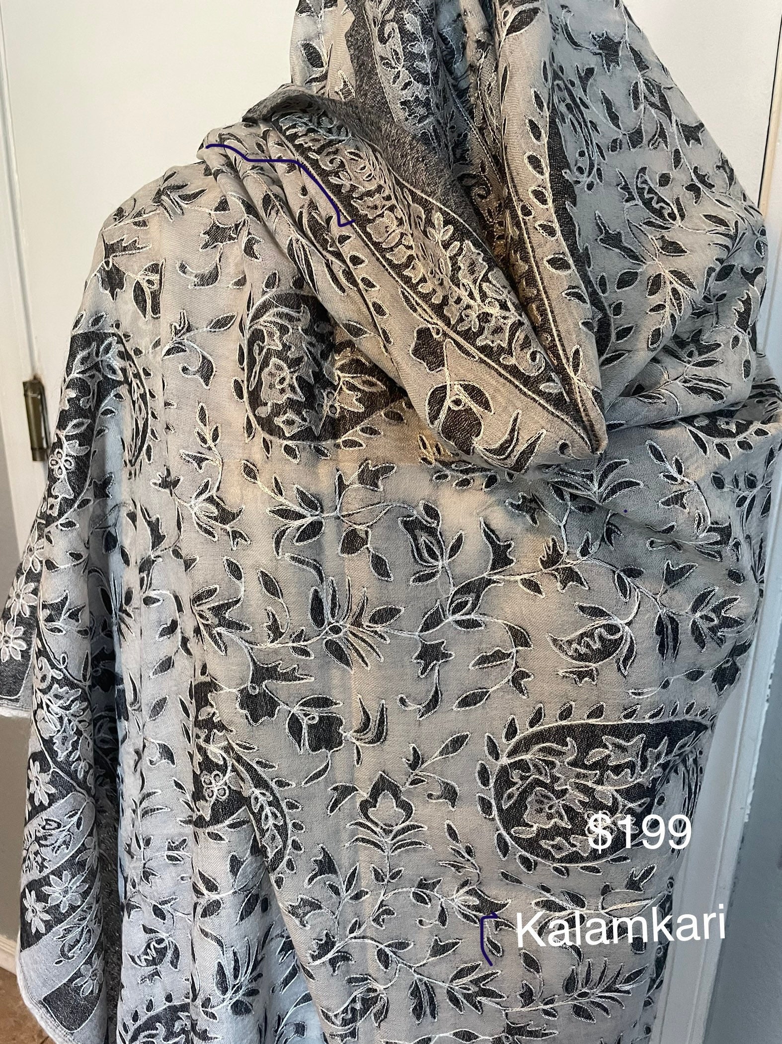 kalamkari kashmiri shawl