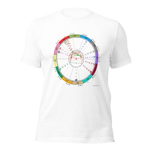 Tu carta natal de astrología Rueda solamente-Camiseta unisex-blanca o negra. ¡Muestra tu singularidad!