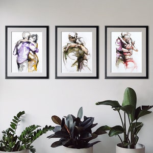 3 art prints, tango couple no. 14, 33 and 56 image 1