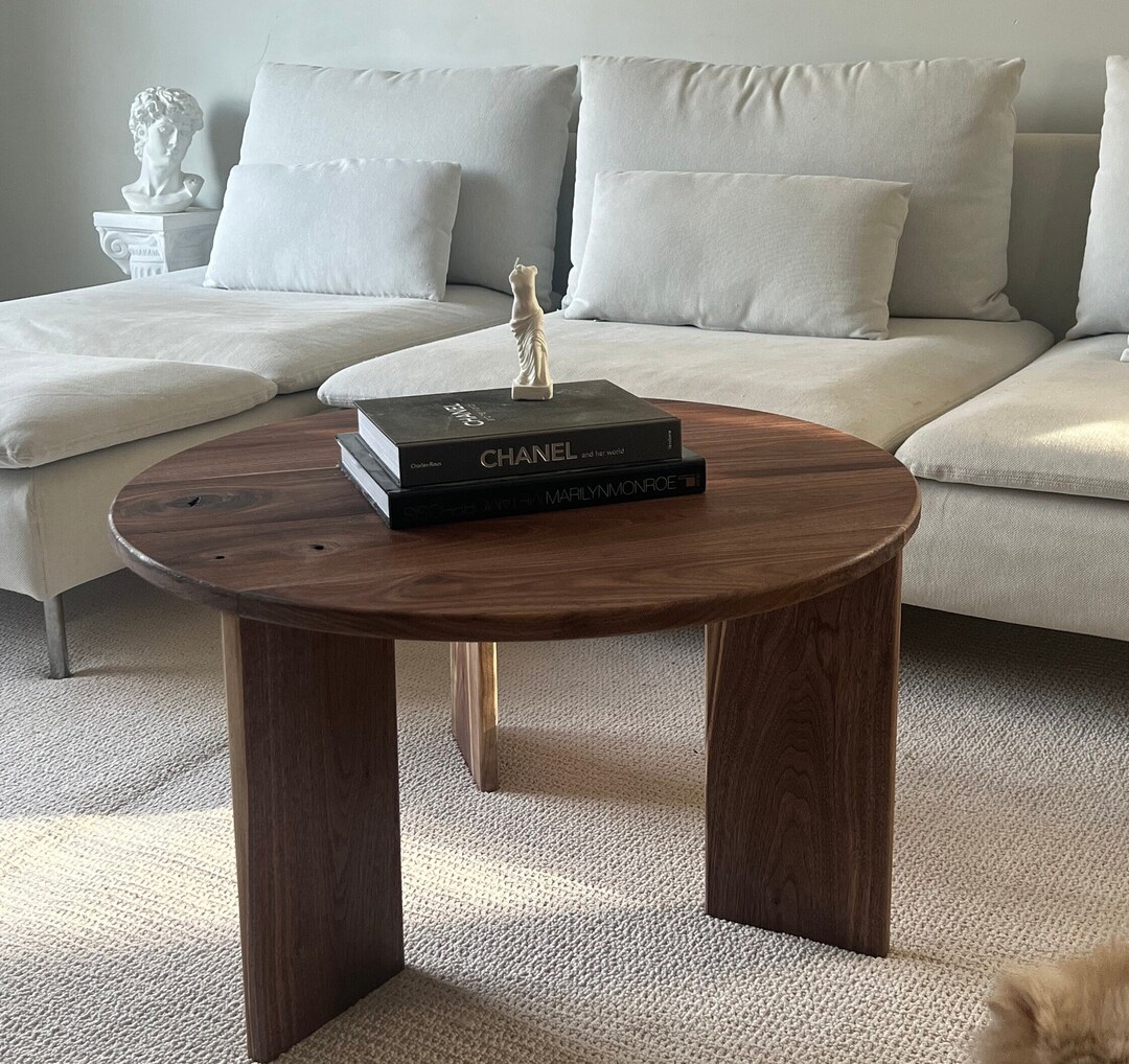 Solid Walnut Coffee Table/round - Etsy