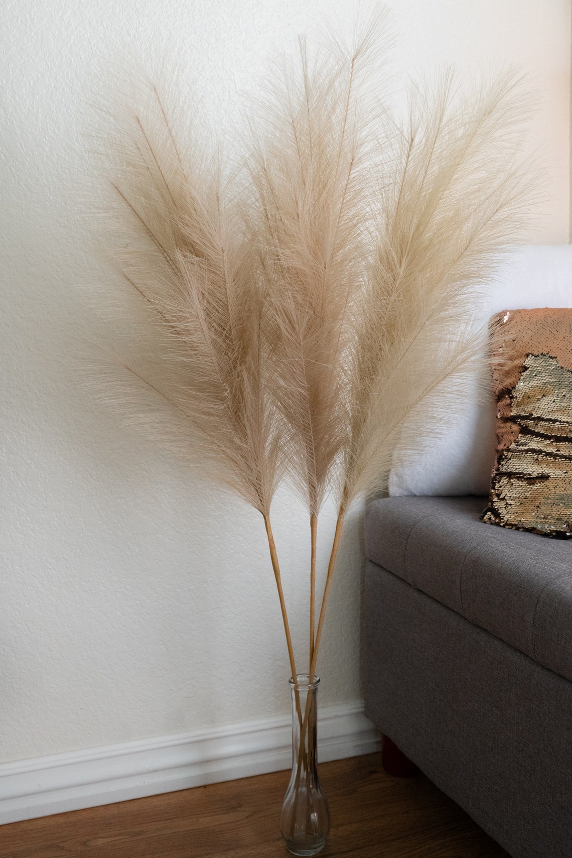 Faux PAMPAS GRASS 3 stems 40 inches 3 stems Artificial Etsy