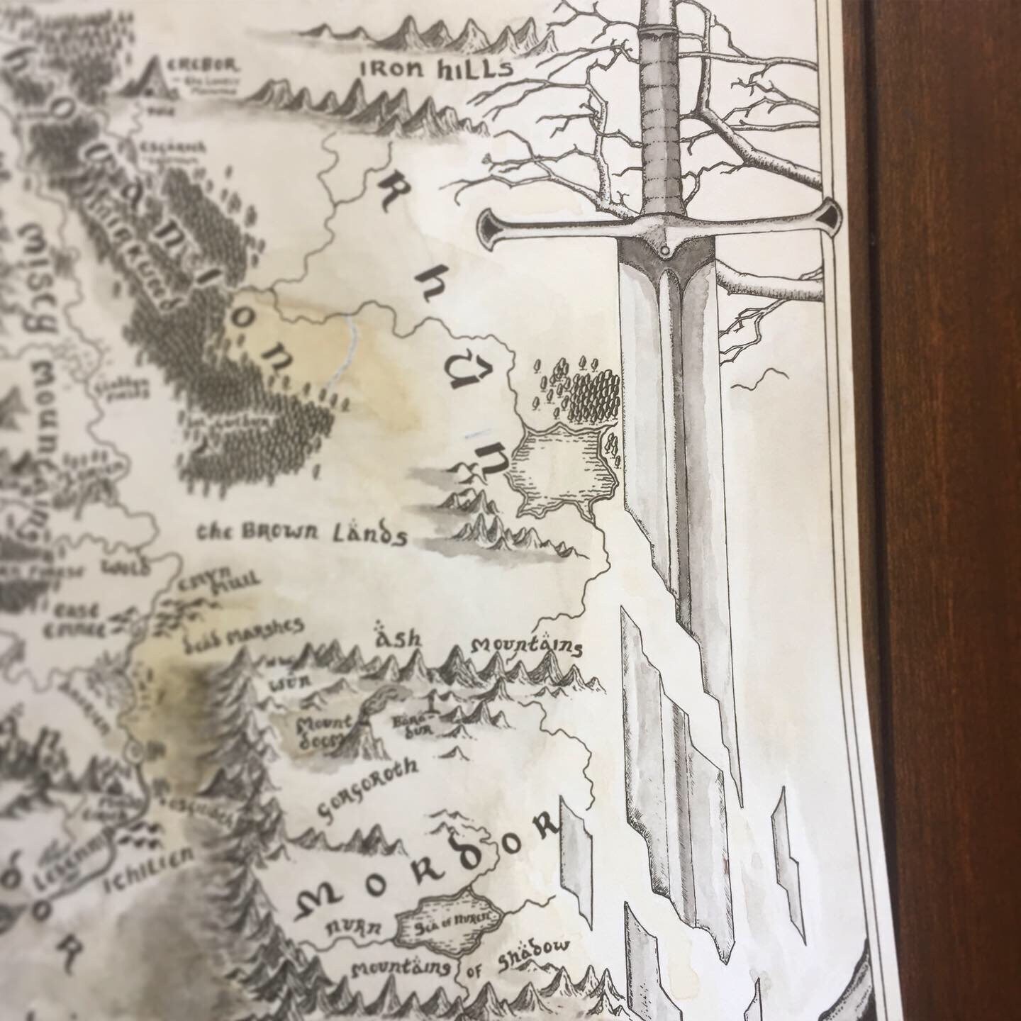 Custom A4 D&amp;D World Map Detailed Map With Borders and Illustrations - Etsy