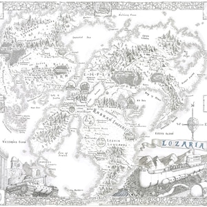 Custom (A4) D&amp;D World Map - Detailed Map With Borders and Illustrations ...