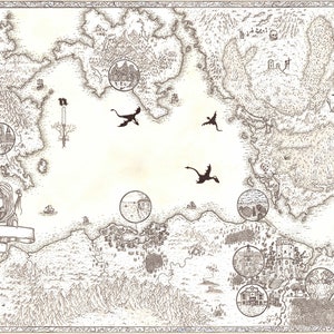 Ongelabelde Fantasy Maps voor D&D campagne / Fantasy Map / RPG Map