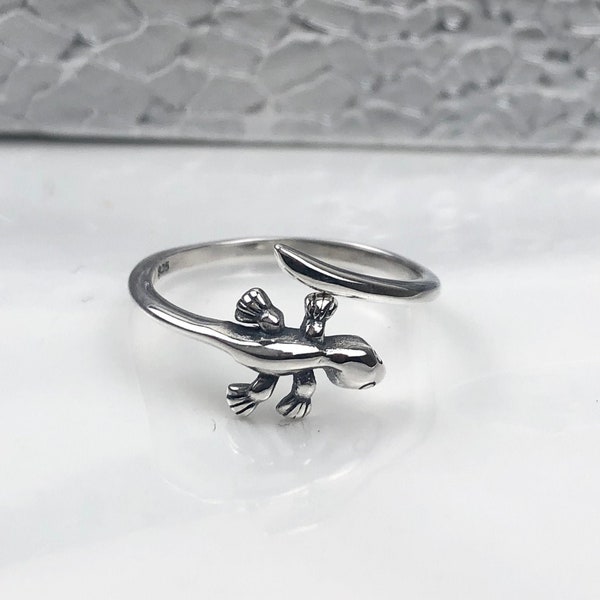 Lizard ring • 925 sterling silver ring • adjustable ring