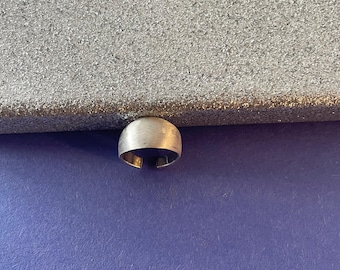 Adjustable Sterling Silver Wide Toe Ring: Sanded Finish
