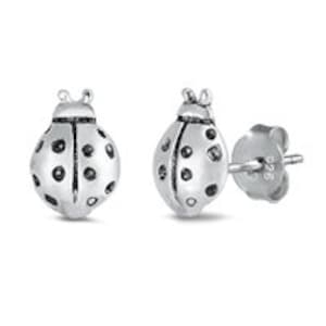 Ladybug stud earrings • 925 sterling silver earrings • sterling silver studs