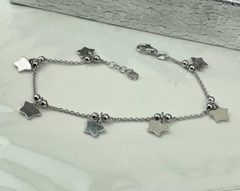 Stars bracelet • charms bracelet • 925 Sterling silver bracelet • bracelet for girls • bracelet for girlfriend •valentines day gift bracelet