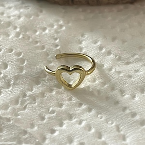 Bijou d'oreille conque cœur • Bijou d'oreille conque en argent sterling 925 • Bijou d'oreille conque plaqué or