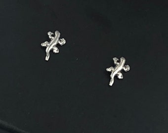 Sterling Silver Lizard Stud Earrings