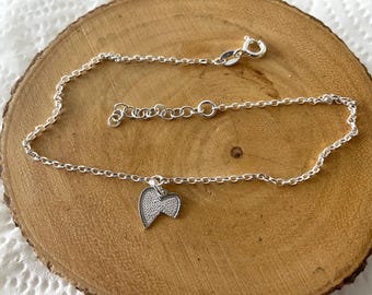 Heart Missing Part Charm anklet • 925 Sterling Silver Anklet