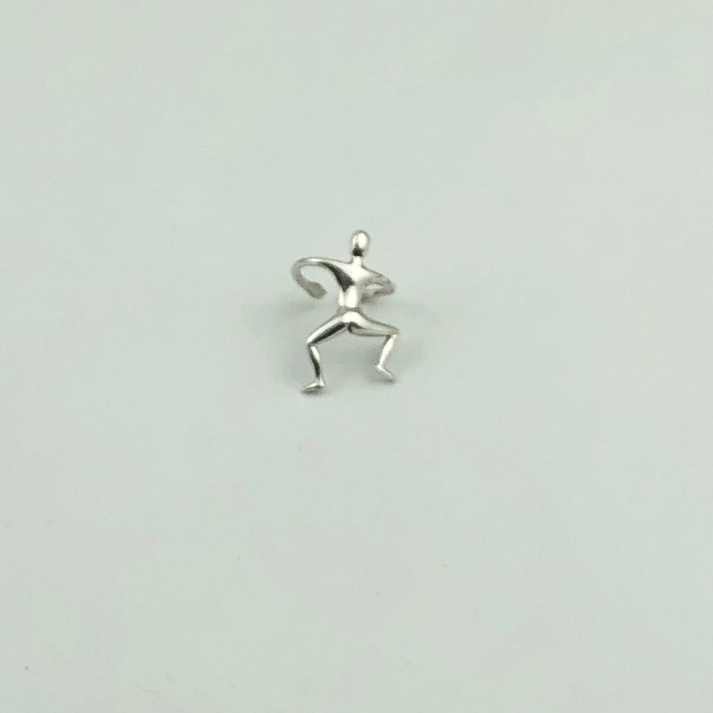 Sterling Silver Climbing Man Ear Cuff Etsy