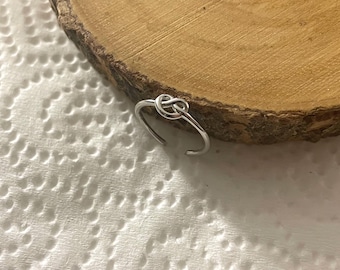 Sterling Silver Love Knot Toe Ring - Adjustable Pinky Ring