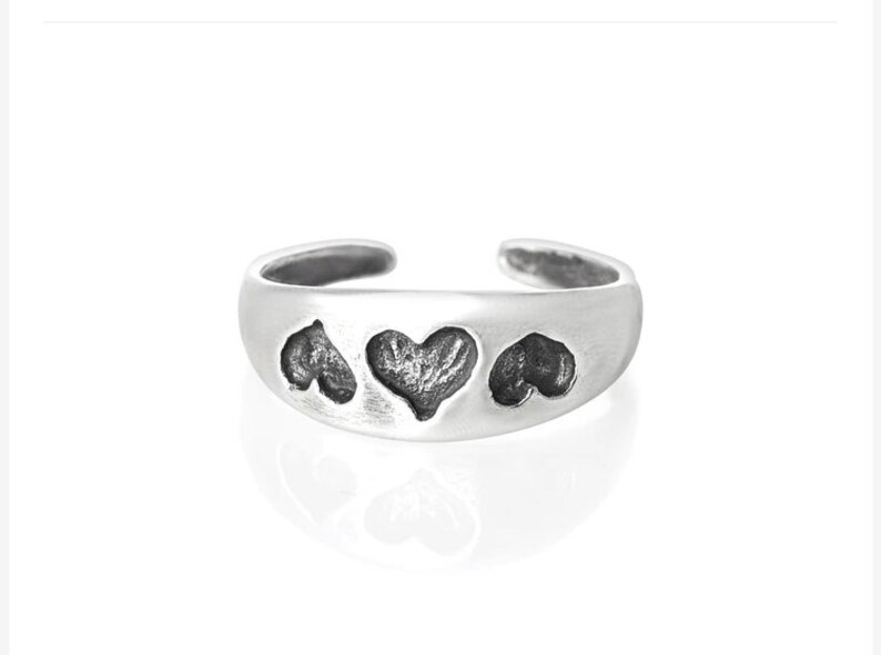 Hearts Toe Ring \u2022 925 sterling silver toe ring \u2022 Adjustable Toe Ring \u2022 Solid Toe Ring \u2022Little Finger Ring \u2022 Pinky Ring \u2022 Knuckle Ring