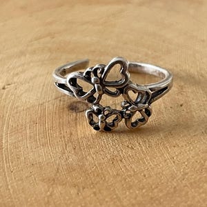 Teenring vlinderfamilie • 925 sterlingzilveren teenring • Verstelbare teenring • Pinkring • Pinkring